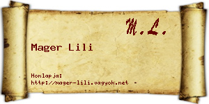 Mager Lili névjegykártya
